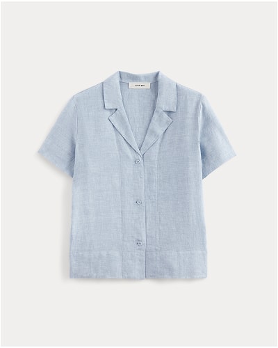[Image]The Notch Shirt in Linen | Light Blue