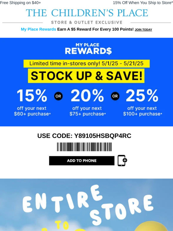 Just for You: EXTRA 25% OFF In-Store Savings!