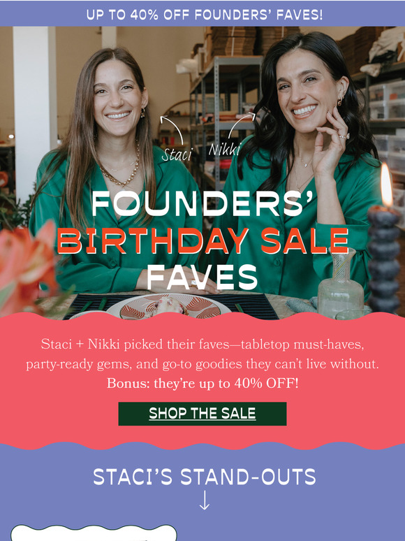 🎂 Founders’ Birthday Picks – Up To 40% OFF!