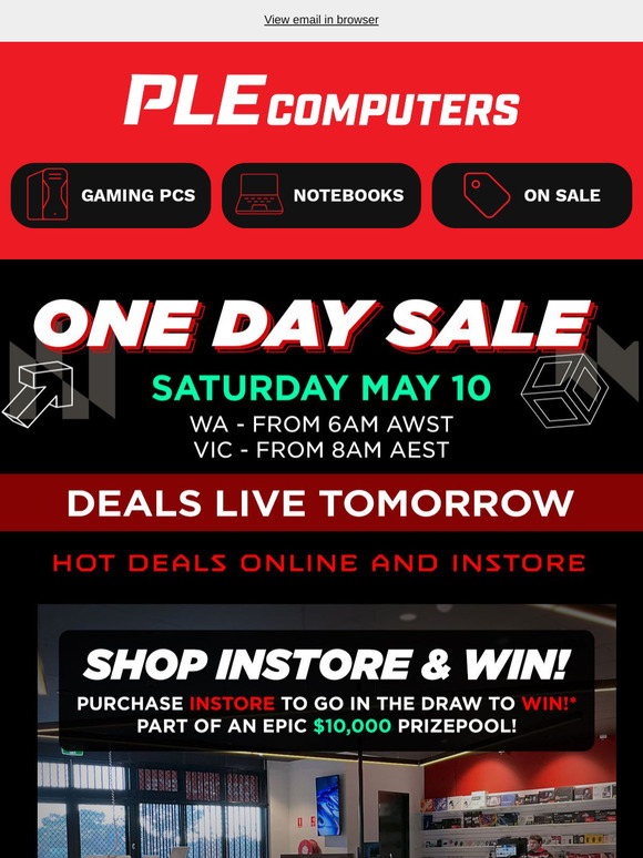 PLE Annual One Day Sale Tomorrow!