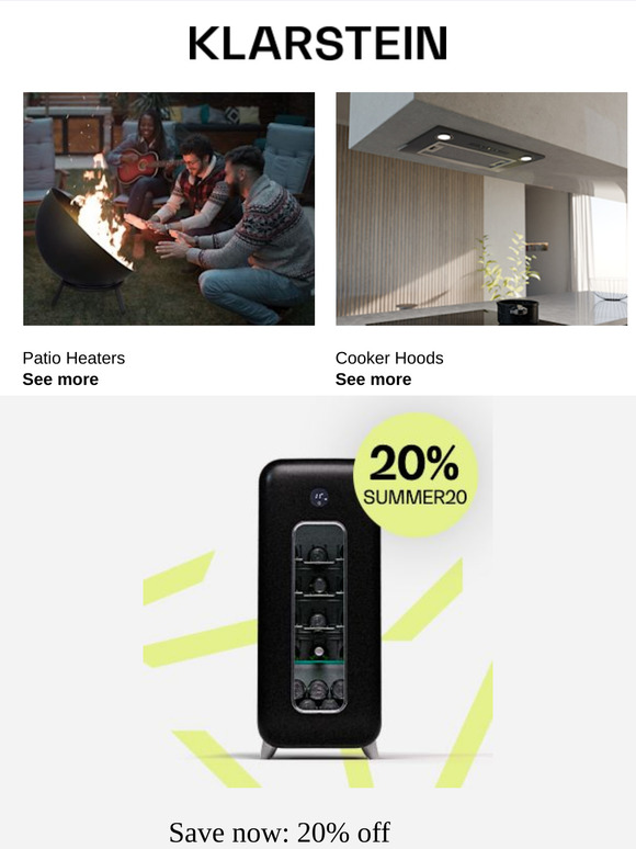 Summer’s Coming… and These Klarstein Deals Won’t Last.  20% Off!