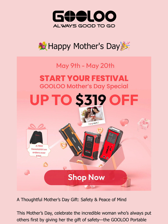🌷Happy Mother's Day⚡UP TO $319 OFF