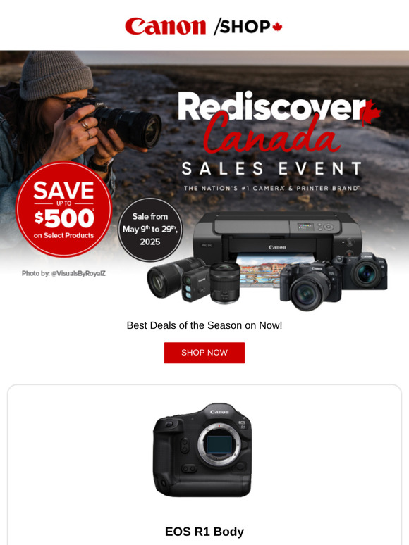 Up to $500 in Savings with the Rediscover Canada Sales Event!