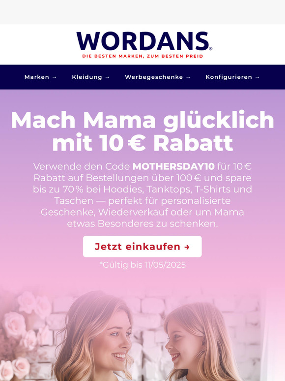 🌷 Verwöhne Mama mit 10 € Rabatt und bis zu 70 % Ersparnis!