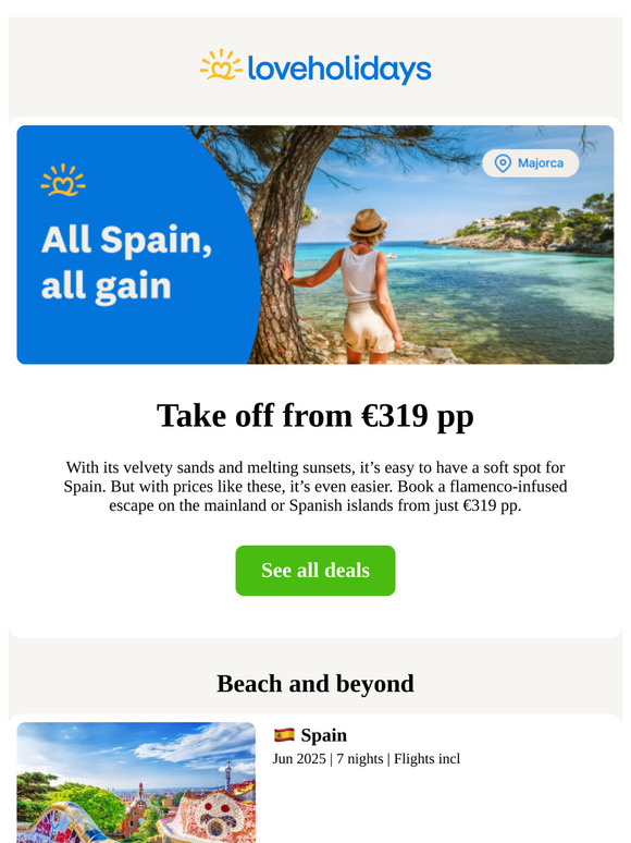 Spain will see you from €319 pp 👀
