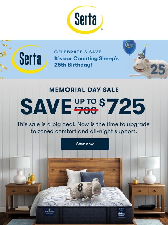 Save up to $725 on Serta Perfect Sleeper
