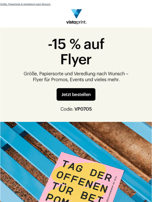 -15 % auf Flyer 😍 Das klingt gut!