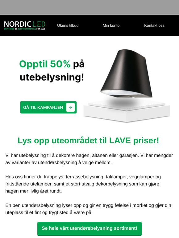 [SALG] Opptil 50% på utebelysning!💡