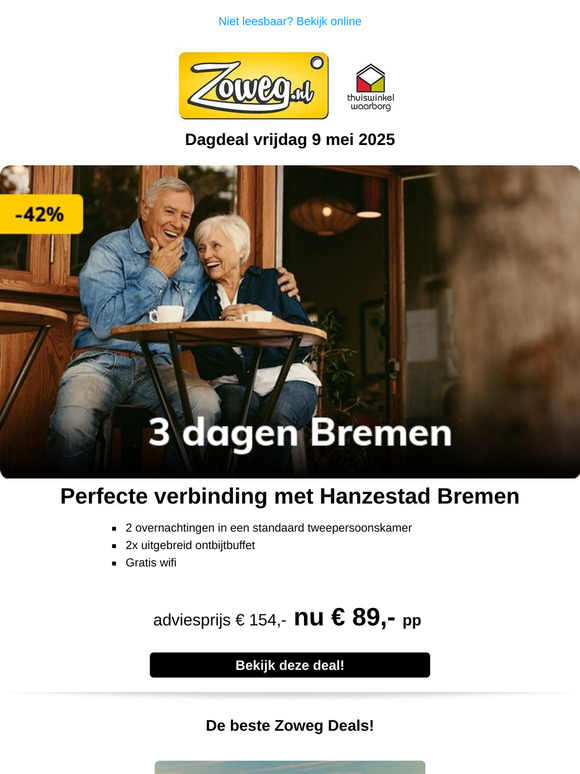 3 dagen Bremen nu €89,-