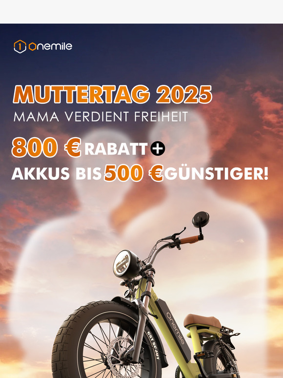 🚴‍♀️Feiere Mama mit Onemile Ebike Muttertag-Rabatten!