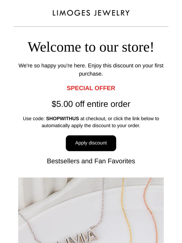 Welcome aboard! Enjoy an exclusive discount