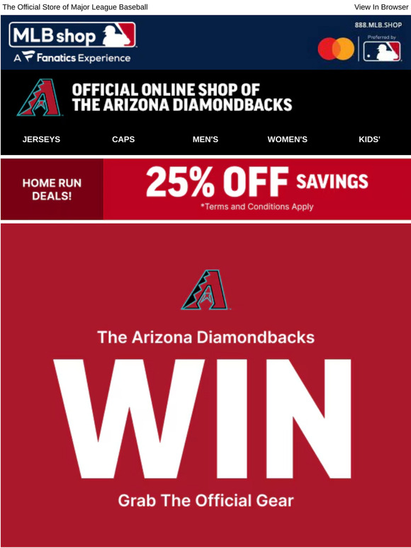D-backs Win! Celebrate with the latest D-backs gear...