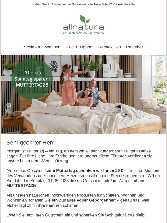 Ein Dankeschön zum Muttertag – 20 € geschenkt! 🎁