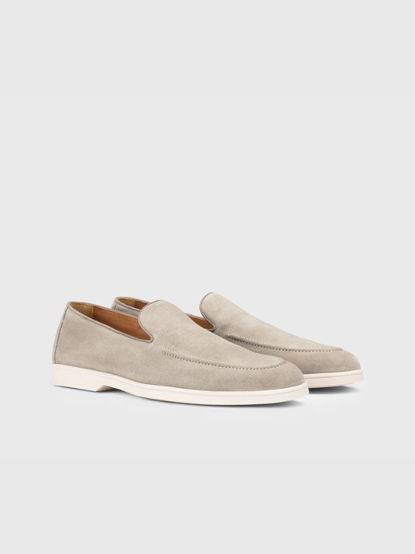 Mocassino in suede sabbia
