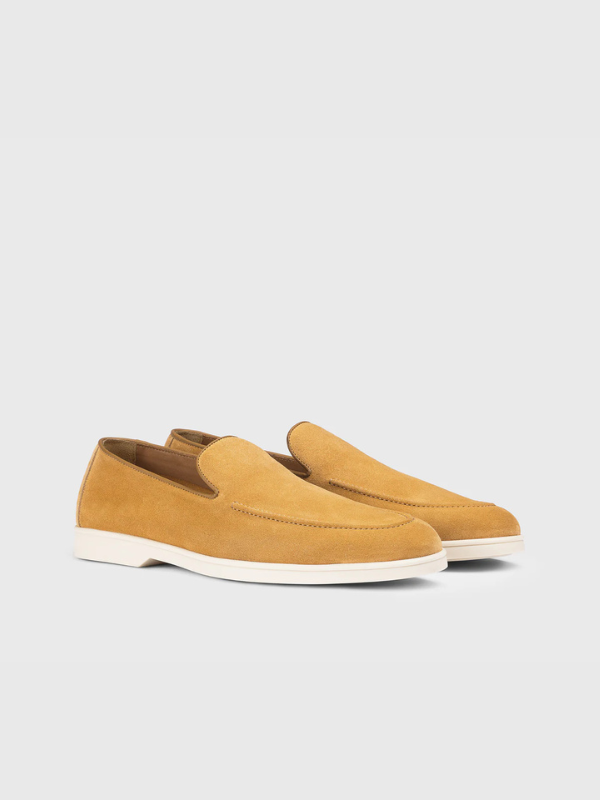 Mocassino in suede giallo "miele"