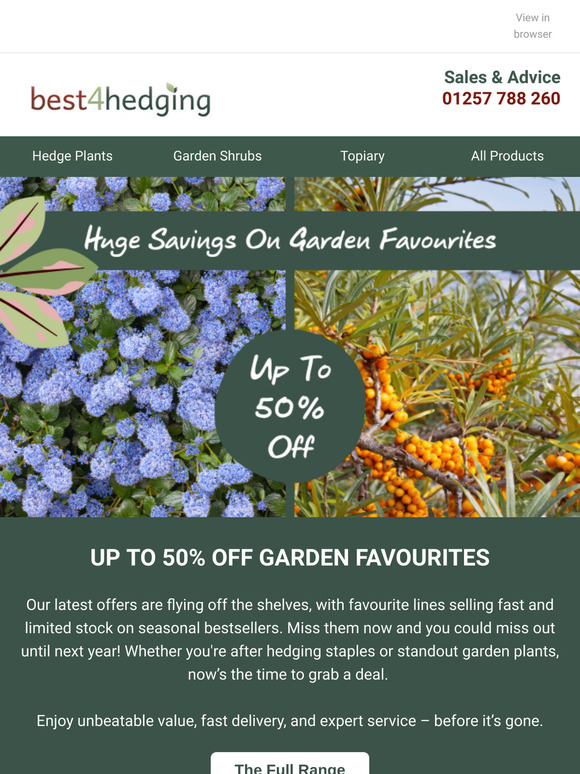 🌼 Sunny Garden Savings: Up To 50% Off Garden Favourites!