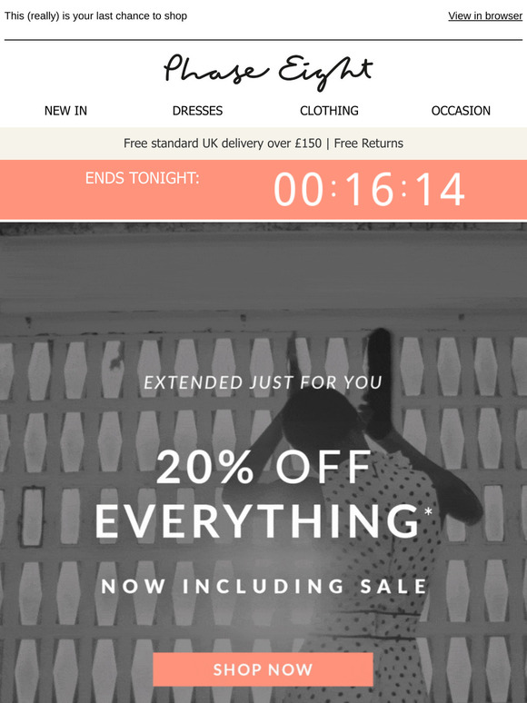 One day only: 20% off extended just for you!