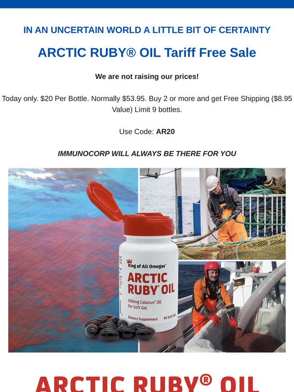 ARCTIC RUBY OIL Tariff Free Sale