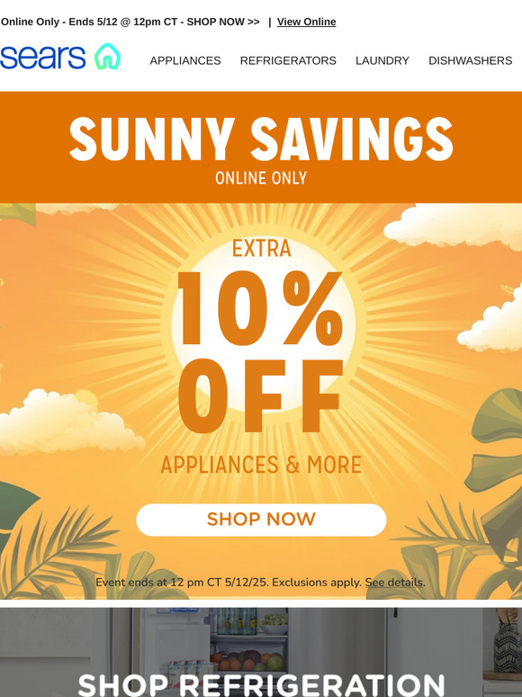 ☀️ Sunny Savings Await! 🌟 Save an Extra 10% on Top Appliances & More! 🛒
