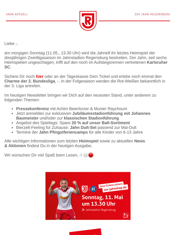 Jahn Aktuell |  "Die letzten Prozente herausholen" ⚪🔴