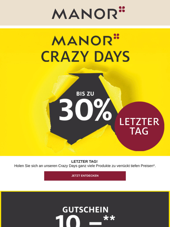 —, letzter Tag: Bis zu 30% auf unzählige Artikel
