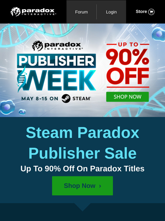 Up To 90% Off During The Paradox Publisher Sale