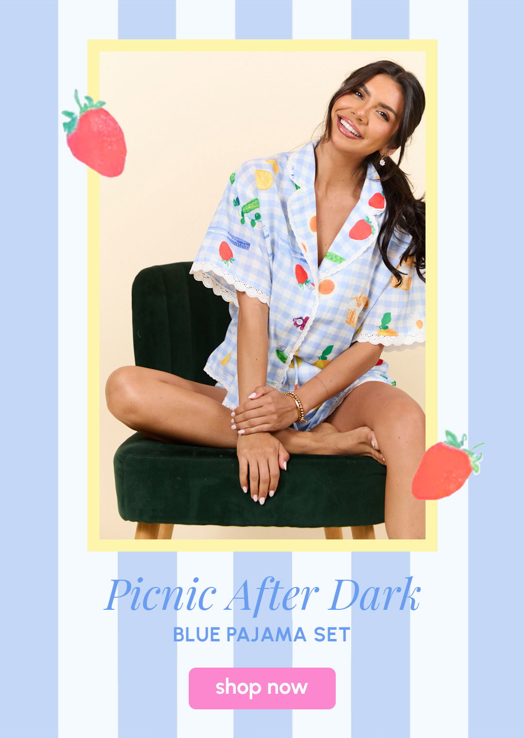 Shop Picnic After Dark Blue Pajama Set