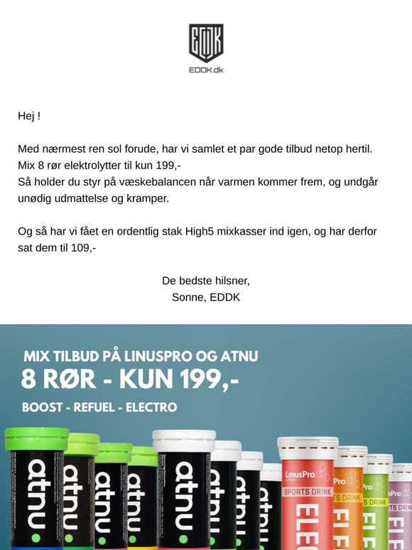 En kasse High5 Mix Gels - kun 109 kr ! Og mixtilbud på rør !