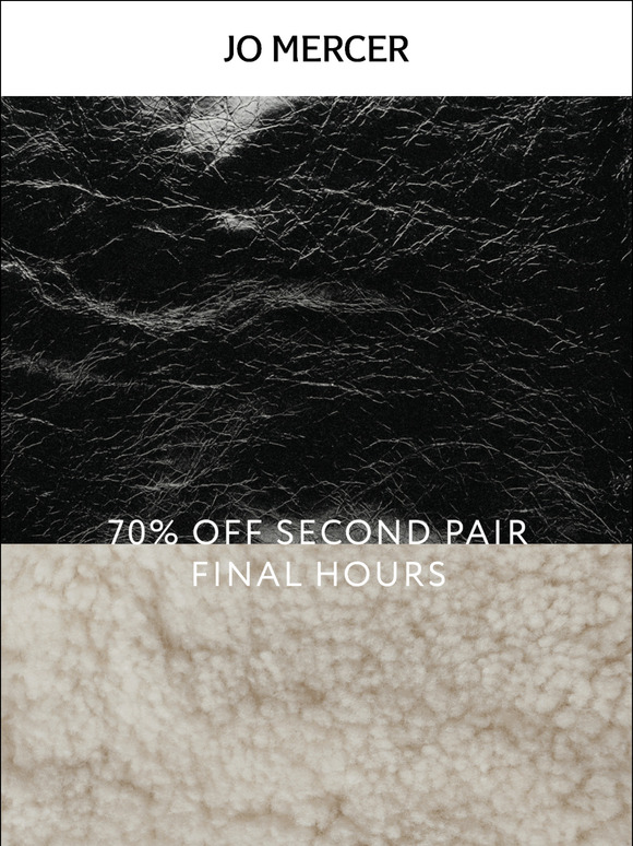 Final Call | 70% Off Second Pair