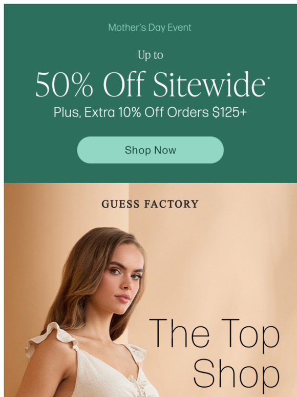 Up to 50% Off ALL Tops