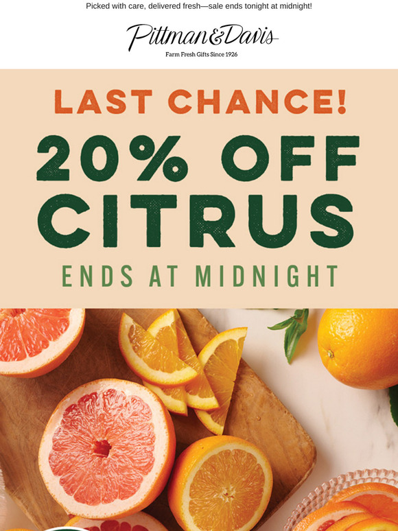 Last Chance! 20% Off Citrus Ends at Midnight ⏳