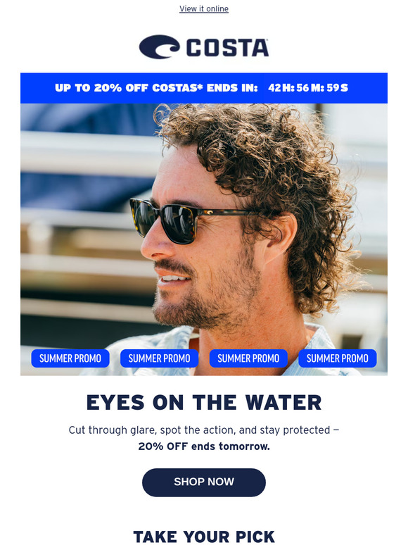 Up to 20% OFF Costas Ends Tomorrow