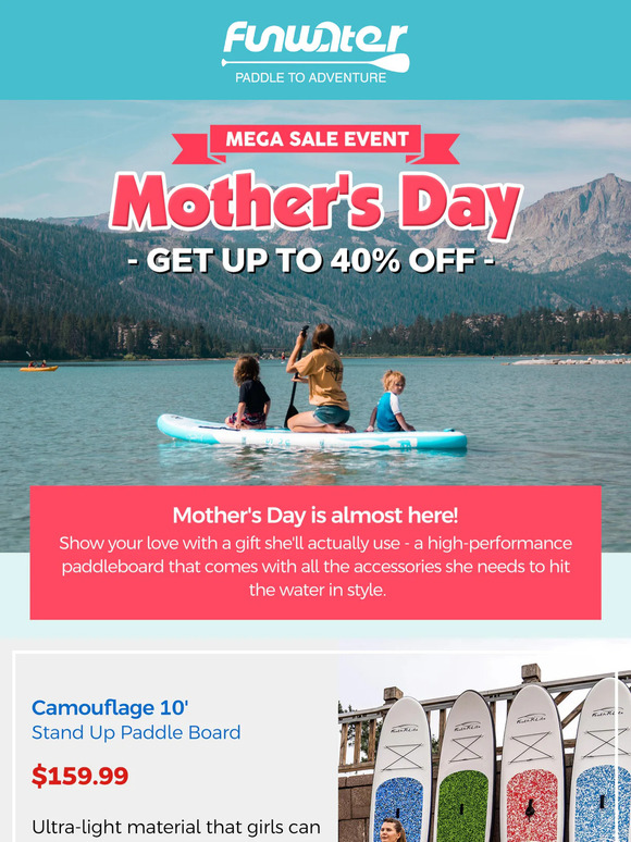 Mother’s Day Sale: Up to 40% OFF Paddle Boards🏄‍♀️