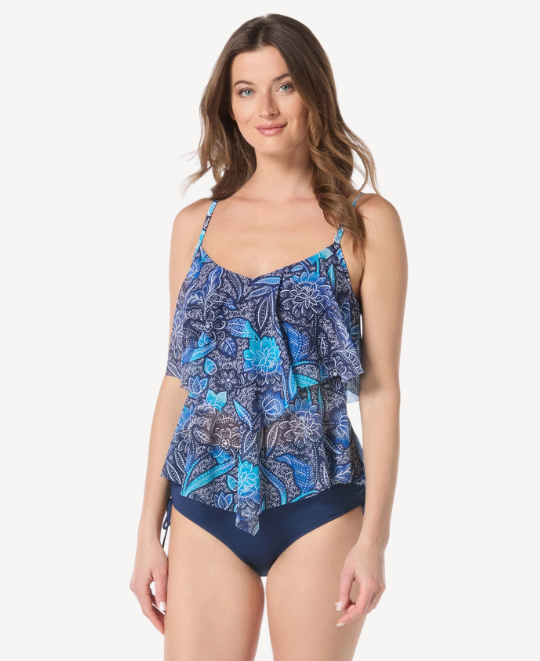 Samoan Floral Portia Mesh Tankini Top