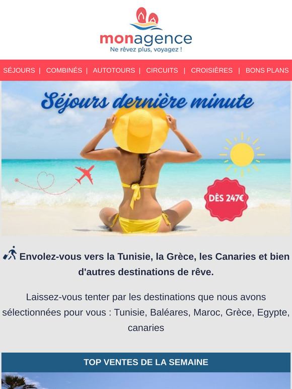 ⏰ Séjours de dernière minute, découvrez nos offres exclusives