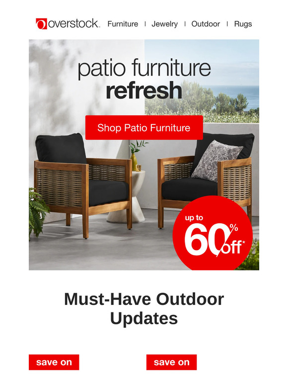 Soak up the sun with up to 60% off patio furniture 🌞