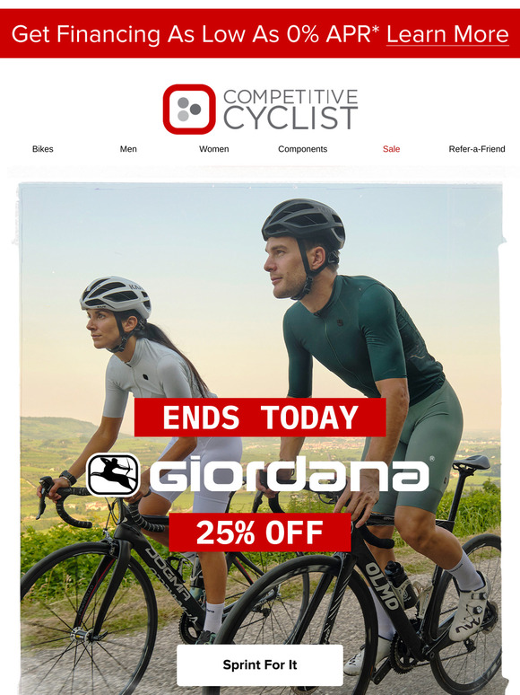 LAST CHANCE: 25% off all Giordana