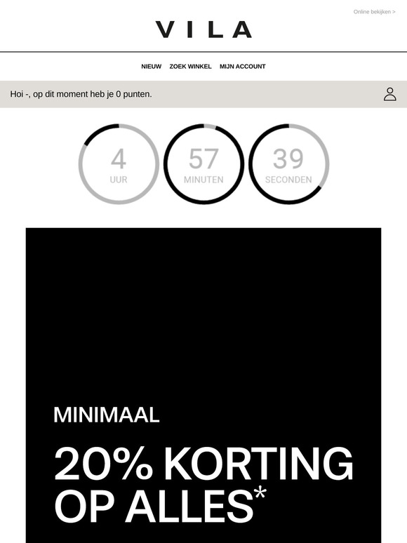 Laatste paar uur: Minimaal 20% korting op alles