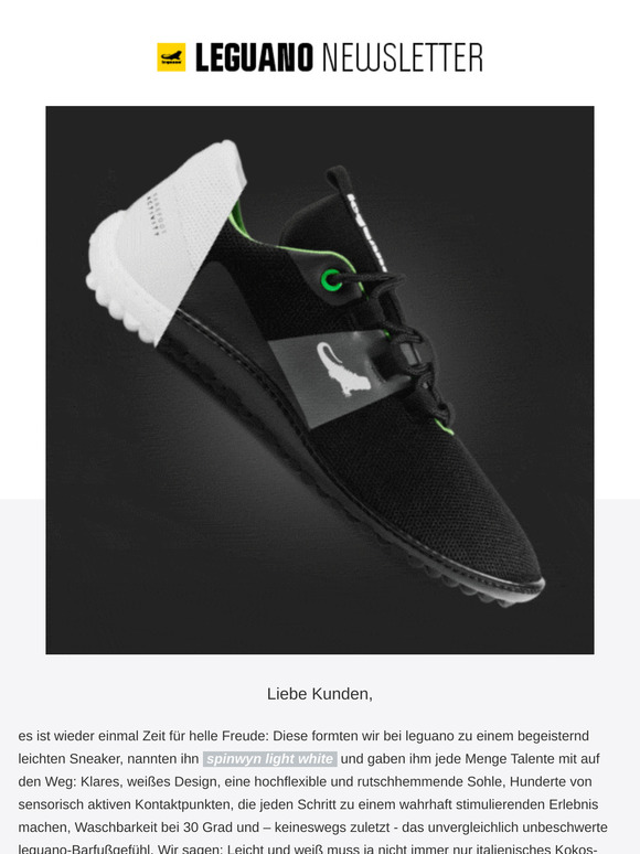 🦶  NEU bei leguano: Der spinwyn light