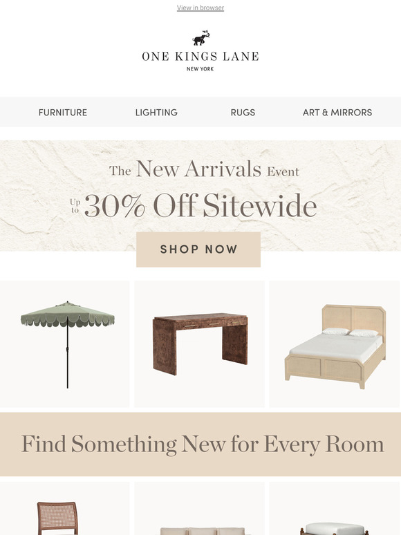 Up to 30% Off: Shop the New Arrivals Room by Room