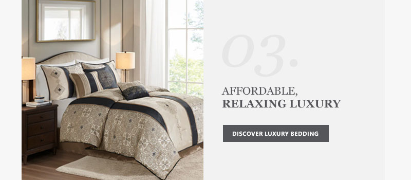 Donovan 7 Piece Jacquard Comforter Set with Throw Pillows. Discover Luxury Bedding.