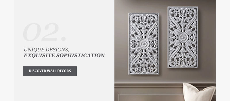 Botanical Panel Distressed Carved Wood 2-piece Wall Decor Set. Discover Wall Decors. 