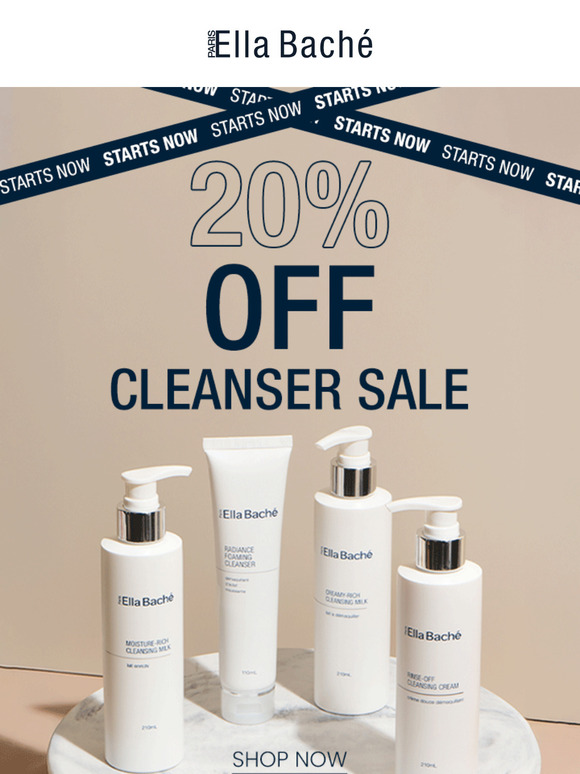 It's Time! 20% OFF Cleanser Sale Starts Now