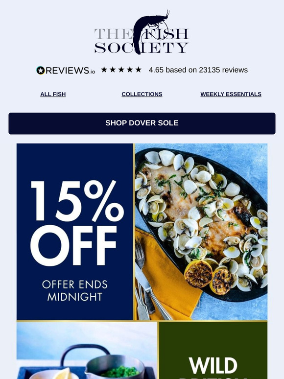 15% OFF Wild British Dover Sole Fillet - Offer Ends Midnight ⏰