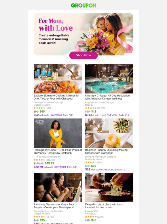 Last Chance for Mother's Day Gifts: Explore Signature Cooking Classes for One, Two, or Four with Classpop!