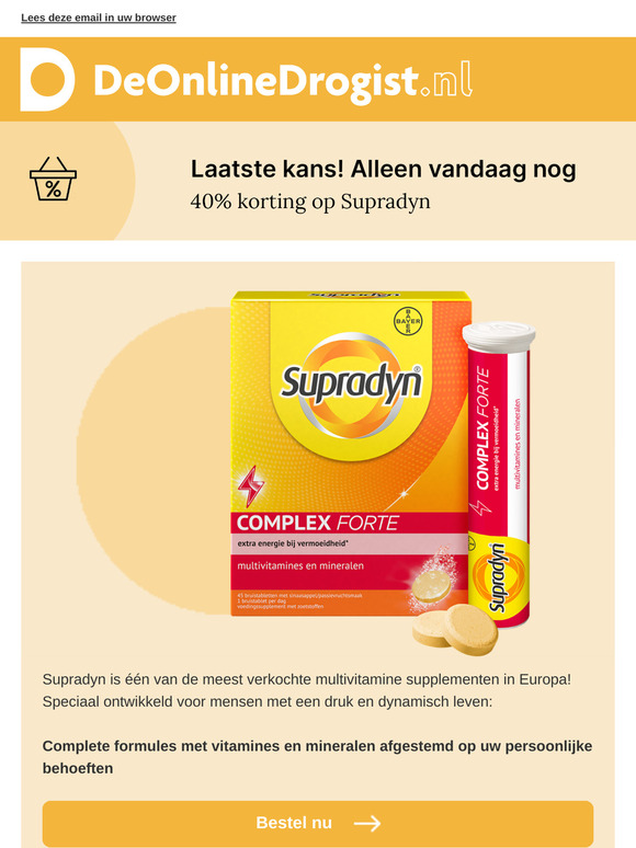 40% korting op Supradyn! Alleen vandaag