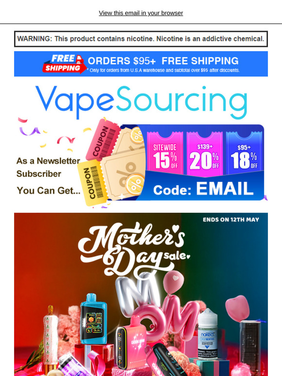Happy Mother's Day✅25% Off for the Latest Disposables