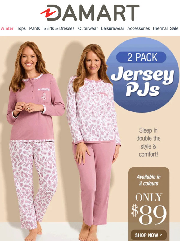 Sleep in Double the Style & Comfort - NEW 2 Pack Jersey PJs
