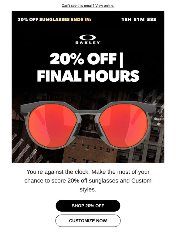 20% Off Ends In A Few Hours
