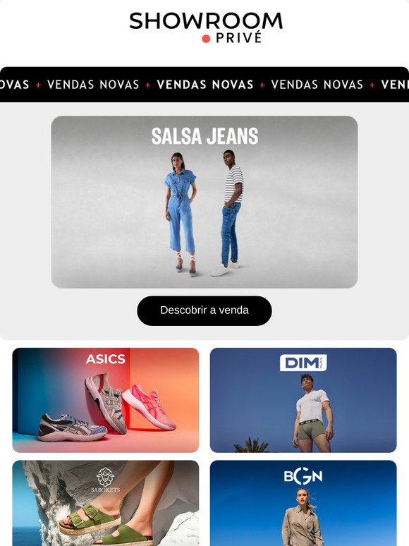 SALSA JEANS, KAPPA, ASICS e 7 novas vendas online hoje